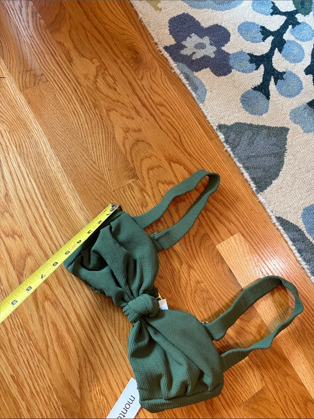 Montce Olive Micro Scrunch Hayden Bikini Top Size M NWT